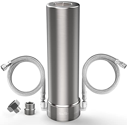 SimPure V7 Système de Filtre à eau sous évier, Filtre eau Robinet en Acier Inoxydable 5 étapes de 75000 Litres, Réduit 99% le Plomb, le Chlore, le Mauvais Goût, Connexion directe au robinet de cuisine