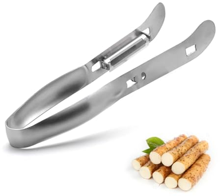 ZPSHYD Eplucheur D'asperges, Éplucheur D'asperges Polyvalent à Double Tranchant en Acier Inoxydable avec Long Manche, Protège-Mains de Sécurité, Adapté Aux Ignames, Carottes, Concombres, Etc