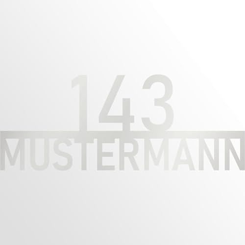 INDIGOS UG - Türschild aus Aluverbundplatte - Haustürschild - weiss - 110 cm - Wunschname - Namensschild, Haustürschild - Wunschtext personalisiert - Schild für Familie, Freunde, Geschenk