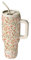bottlebottle BOTTLE BOTTLE 40oz (1.2L) Kaffeebecher aus Edelstahl mit Griff & Strohhalm, BPA-frei, isolierter Thermobecher für Reise, Büro, Uni & Sport, Geschenkidee (Retro Blumen)