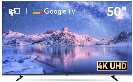FPD 50 Pouces (127 cm) 4K UHD Smart TV Compatible avec Google TV, Google Assistant, Dolby Atmos & Vision, HDR10, HDMI, Flat Screen Televison (CG50-C1, modèle 2025)