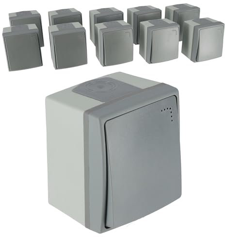 Lot de 10 Interrupteurs à bouton poussoir étanche - Protection IP55-22w17