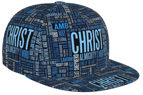ZLRJYNG Jesus Christ Baseball Cap for Men Women – Flat Brim Snapback Hat, Adjustable Casual Hat for Daily Wear & Street Style