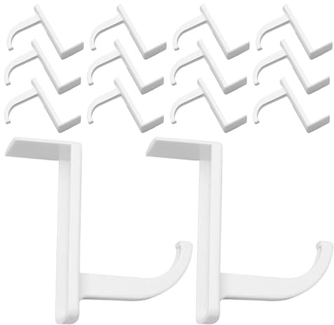 ROMISBABA Lot de 20 Supports pour Casque Audio Autocollants Blanc, Crochets de Bureau Compacts pour Organisation Espace de Travail, Support Mural Polyvalent pour Casque de Jeu et Écouteurs