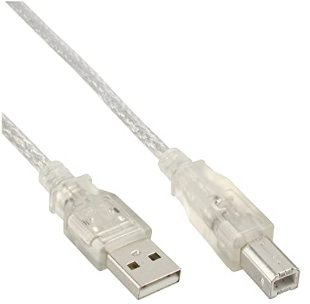 InLine 34557T USB 2.0 Kabel, A an B, transparent, 7m, 1 Stück