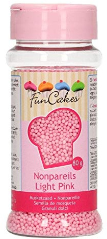 FunCakes Nonpareils Rose Clair Sprinkles pour Bon Goût Décoration de Gâteaux 80 g
