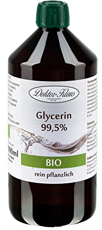 1000ml BIO-Glycerin/Glycerol 99.7% - rein pflanzlich - in brauner PET-Flasche mit Originalitätsverschluss (OV) von Doktor Klaus