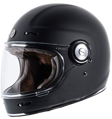 GZM Integralhelm TORC T-1 Retro' Vintage Mattschwarz Flat Black zugelassen ECE DOT Biker Motorrad Größe 2XL