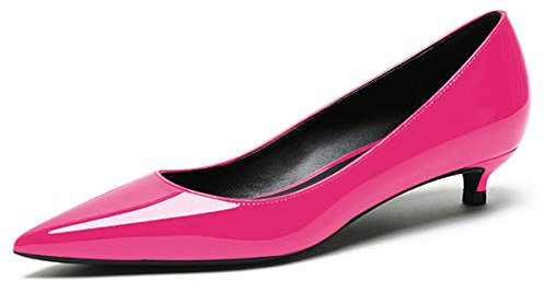 EDEFS - Femme Escarpins - Kitten-Heel Chaussures - Talon Petite Escarpins - Escarpins Bout fermé Femme - Rose 44