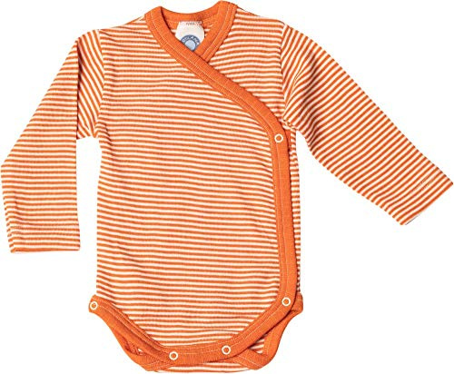 Cosilana Body avvolgente in 70% lana e 30% seta, Arancio zafferano naturale, 50-56