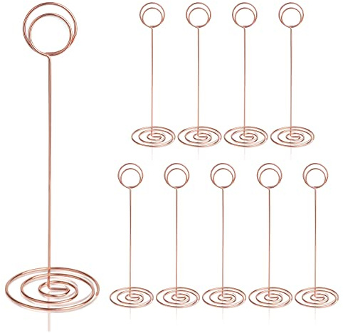 HomWanna Table Number Holders 10Pcs - 8.75 inch Place Card Holder Tall Table Number Stands for Wedding Party Graduation Reception Restaurant Home Centerpiece Decorations Office Memo (Rose Gold)
