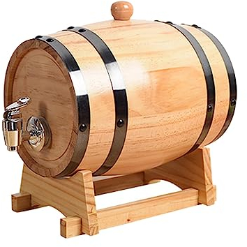 MagiDeal 1L / 1.5L / 3L Whisky Tonneau à Vin, Grande Capacité avec Robinet Tonneau à Vin en Chêne Vieillissement avec Support Tonneau à Vin en Chêne, 1l
