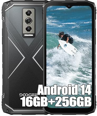 DOOGEE Blade 10 PRO 4G Rugged Smartphone (2024), 16GB + 256GB, 6.56, 50MP AI Fotocamera + 8MP, 5150mAh Batteria, Android 14 Cellulare Impermeabile, Octa Core, IP68/Thin/NFC/Face ID Nero