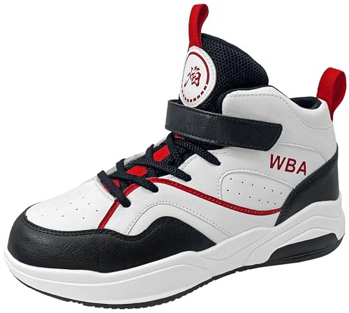 HSNA Zapatillas Deportivas para Niños Zapatillas de Baloncesto(Negro y Blanco 36 EU)