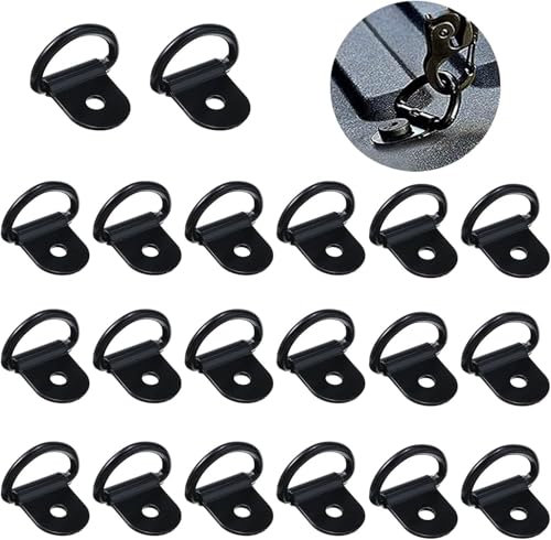 BDEPSTR 8 Piezas Anclajes de Amarre, Anillo de Amarre de Anclaje con Junta tórica de Color Negro, Anillo Amarre Anillo Montaje Anillas Amarre Remolque Anilla Amarre Carga