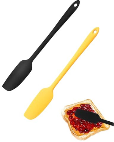 LOZTBUE Spatola per impasto a 2 pezzi, Spatola in Silicone, Spatola in Gomma Antiaderente Spatola da Cucina in Silicone Resistente al Calore Spatola in Vaso Verde Menta