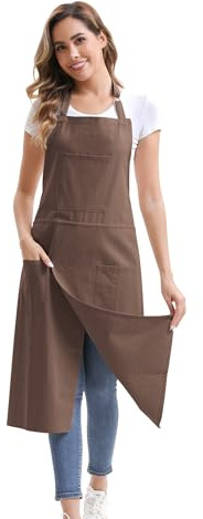 Nanxson Grembiule Donna Uomo in Cotone Resistente, con Spacco per le Gambe