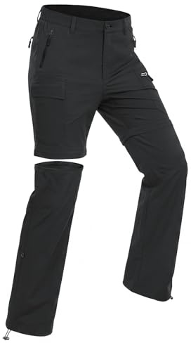 Wespornow Wanderhose Damen Zip Off: Atmungsaktiv Leicht Schnelltrocknend Trekkinghose Mit Guter Passform Für Outdoor Reisen Safari Und Sommer (Schwarz, 3XL)