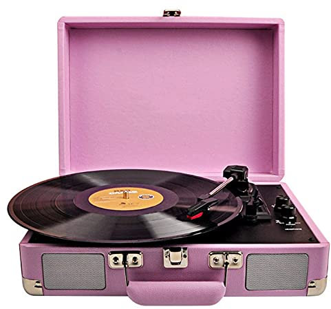 Tourne-disque portable Bluetooth vintage à 3 vitesses avec haut-parleurs intégrés, vitesse de prise en charge 33/45/78 tr/min, platine vinyle sans fil avec haut-parleur stéréo Une vie intéressant