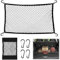 Scettar Rete Bagagliaio Auto 40*60cm Estendibile Fino a 108*72cm e Porta Oggetti per Auto 30*25 cm + 4 Moschettoni, Rete Portaoggetti Elastica Con 4 Ganci per Riporre e Fissare i Bagagli Nel Veicolo