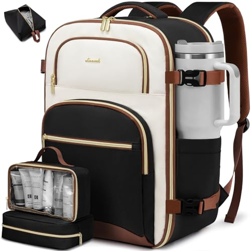 LOVEVOOK Sac a Dos Voyage Femme, 50L Grand Sac à Dos Cabine Avion Bagages Cabine Homme, Antivol Travel Backpack Portable 18 Pouces Imperméable, pour Voyages d'Affaires, Travail, Loisirs et École
