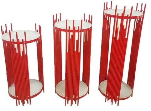 Cylindrical Party Pedestal Stands - 2-Layer Metal Flower Display Columns Elegant Vases Holder for Weddings Events Home Décor Stylish Centerpieces Decorative Risers
