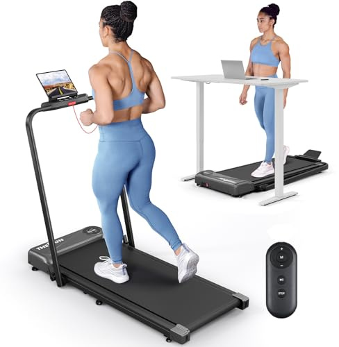Tapis Roulant Pliable Tapis de Course Electrique 10KM/H Vitesse Réglable Ultra Silencieux avec télécommande et écran LCD pour Maison/Bureau