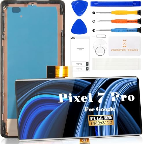 SRJTEK OLED pour Google Pixel 7 Pro 5G Numériseur LCD pour Google Pixel 7 Pro Écran de remplacement pour Google Pixel 7 Pro GP4BC GE2AE GFE4J Assemblage d'écran tactile avec cadre (Noir, avec cadre)