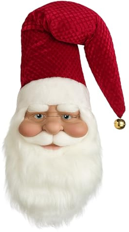 TIENDA EURASIA – Papá Noel | Figura Colgante Ultrarealista | Medidas 47x75x14 cm | Colores Navideños | Decoracion Navidad