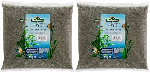 Dehner Aqua - Ghiaia per Acquario Antaro Black, Grana 4-6 mm, per Acqua Dolce, 5 kg, Colore: Nero (Confezione da 2)