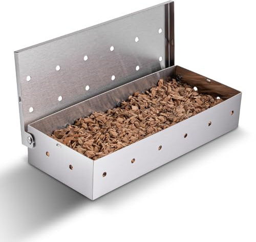 YEENAIV Boîte pour Barbecue et Fumoir Boîte à Fumer, Tube de Fumage Boîte à Fumée en Acier Inoxydable, pour Grillerde la Viande Faire des Grillades en Plein Air Cuisiner en Cuisine