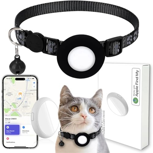 Traceur GPS pour chat, traceur GPS pour chat, fonctionne avec l'application Find My (iOS uniquement), colliers GPS réfléchissants pour chat, petit GPS sans ABO (M15)