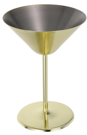 OSALADI Bicchiere da Martini in Acciaio Inox 304 Dorato, Calice da Cocktail e Bicchieri da Vino Rosso in Metallo per Feste e Bar, Design Moderno Finitura Lucida e Resistente per Uso