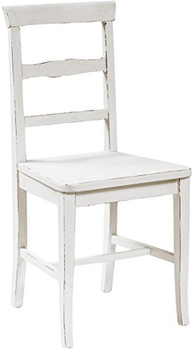 Biscottini Wood chair thonet 89x50x43 cm | Wooden dining chairs | Kitchen chairs solid wood | Farmhouse dining chairs | White wooden chair