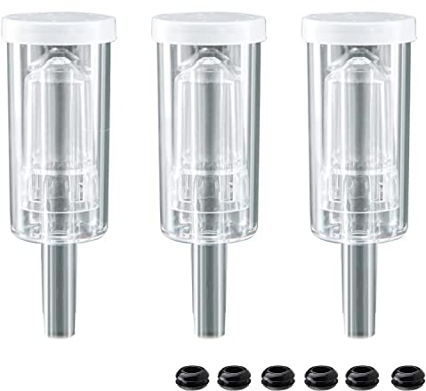 3-Piece Airlock Fermentation Beer Wine Brewing Air Locks 3Pack with Silicone Grommets for Sauerkraut Kimchi Kombucha, transparency 3