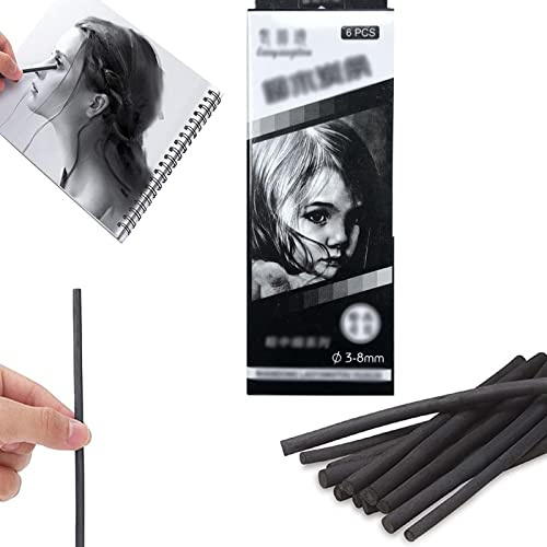 HJYZY Charbon de saule pour esquisses et dessins, 3-8 mm.