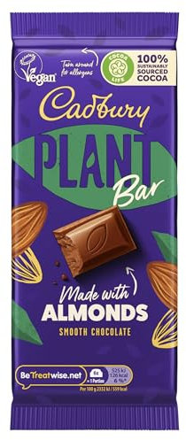Cadbury Plant Smooth Chocolate Bar, Plant-based Smooth Chocolate Made With Almonds, 90 g (Pack of 1)