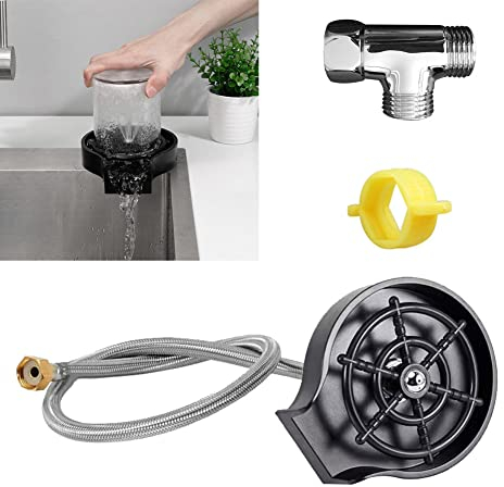 Automatic Metal Tap Glass Rinser, Bar Rinser for Kitchen Sinks, Cup Cleaner, Tap, Glass Flusher, Cup Washer, Coffee Cup Cleaner, Washing Machine, for Kitchen Sinks Accessories