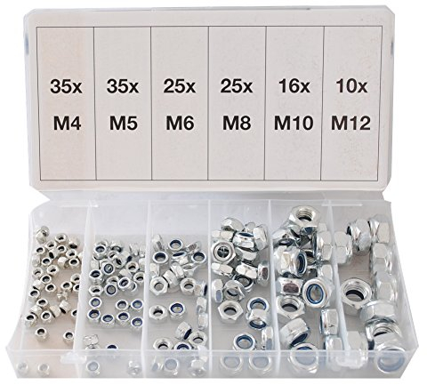 CCLIFE 146tlg DIN 985 Muttern Selbstsichernd Sicherungsmuttern Edelstahl M3 M4 M5 M6 M8 M10 M12 Stopmutter Kontermutter