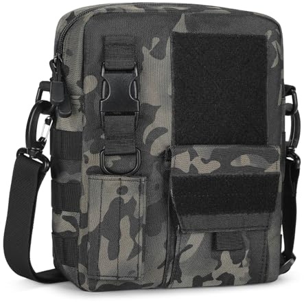 HUNTVP Táctical Mochila de Bandolera Bolsa de Hombro del Mensajero Bolsa de la llave Impermeable para Correr Senderismo Ciclismo Camping Caza (camouflage)