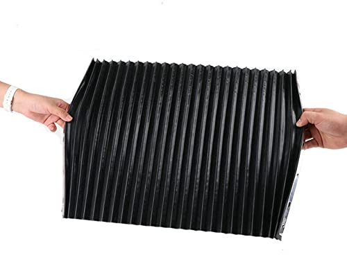 CNC Machine Black Rubber Accordion Pleats Shield Cover Milling Machine Flexible Protective Flat Accordion Bellows Cover Tool-300mm