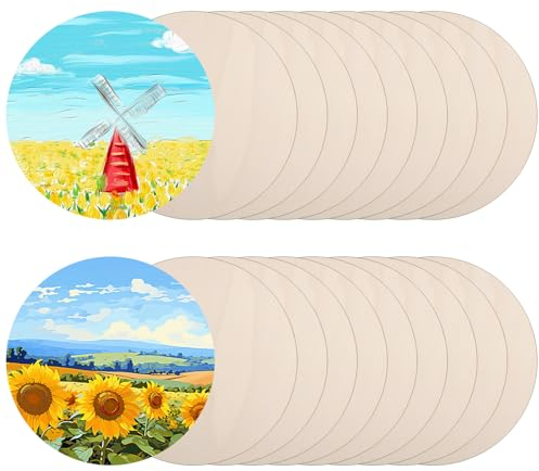 WOPPLXY 20 Stück Holzscheiben 30 cm Durchmesser, 2mm Dicke Holzplatte Rund, Holzscheiben zum Basteln für DIY Handwerk, Weihnachten Dekoration, Hochzeit Mittelstücke