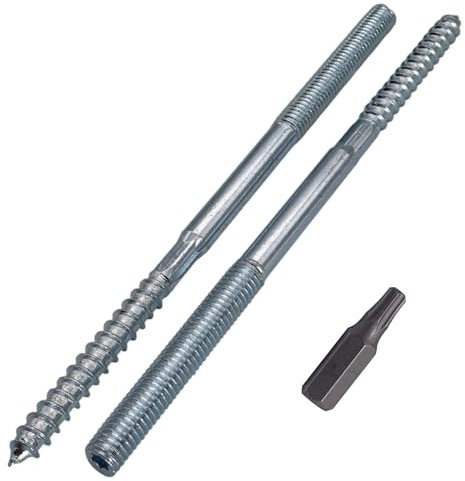 SKIR'CO (10 pièces) Boulons de suspension M8 x 150 mm, Vis à cheville à filetage double extrémité, Boulons à double tête