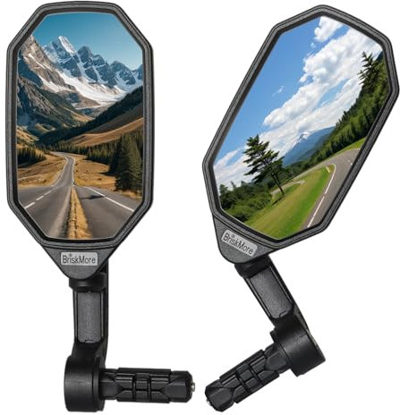 Bar End Bike Mirrors, High–Definition Convex Glass Lens for E-Bike Handlebars, Scratch Resistant, Safe Rearview 1 Pair Bicycle Mirror BT-022(Right And Left Side)