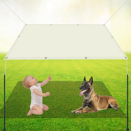 Sonnensegel Sonnenschutz 3.3 x 3.4 m Balkonverkleidung Viele Farben für Garten Terrasse Balkon, Elfenbein