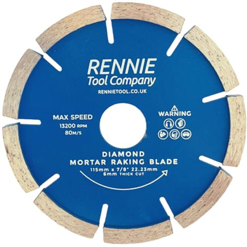 115mm / 4.5 Diamond Mortar Disc, Mortar Masonry Joint Raking Blade For Angle Grinders, Repointing Raker Tool for Fast Removal of Old Mortar, Brickwork Pointing. 115mm Mortar Grinding Discs