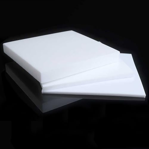 PTFE Plastic Sheet 100x100mm, 10/12/15mm Thick Teflon Board for Gaskets, Machinery Sliding Blocks, Electrical Insulation(10mm)