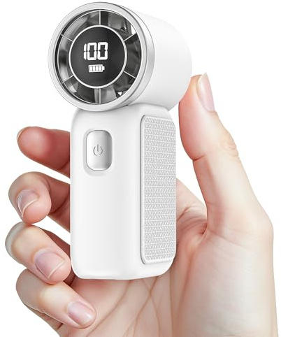 AGEYOU Portable Handheld Mini Fan, 6 Gear Wind, Hand Small Travel Personal Held Fans, Rechargeable Turbo Fan, Gifts for Women Men, for Camping Vacation Outdoor (white)