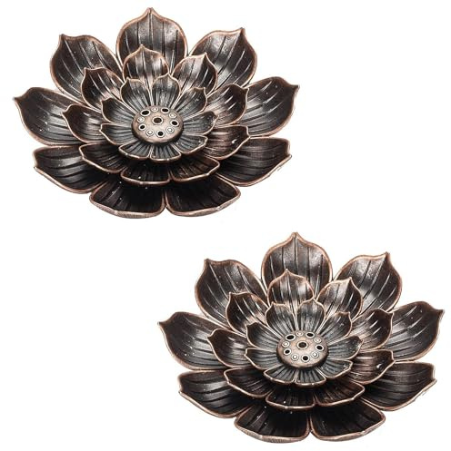 2 Pcs Lotus Incense Holder, Incense Burner Holder With Removable Ash Collector, For Meditation Home Bedroom Yoga Room Tea House