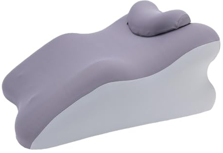 Oreilet Cuscino ergonomico a cuneo la posizione prona, cuscino memory foam la lettura letto, cuscino a cuneo per la posizione prona a faccia in giù per massaggi supporto la schiena (Doppio grigio)